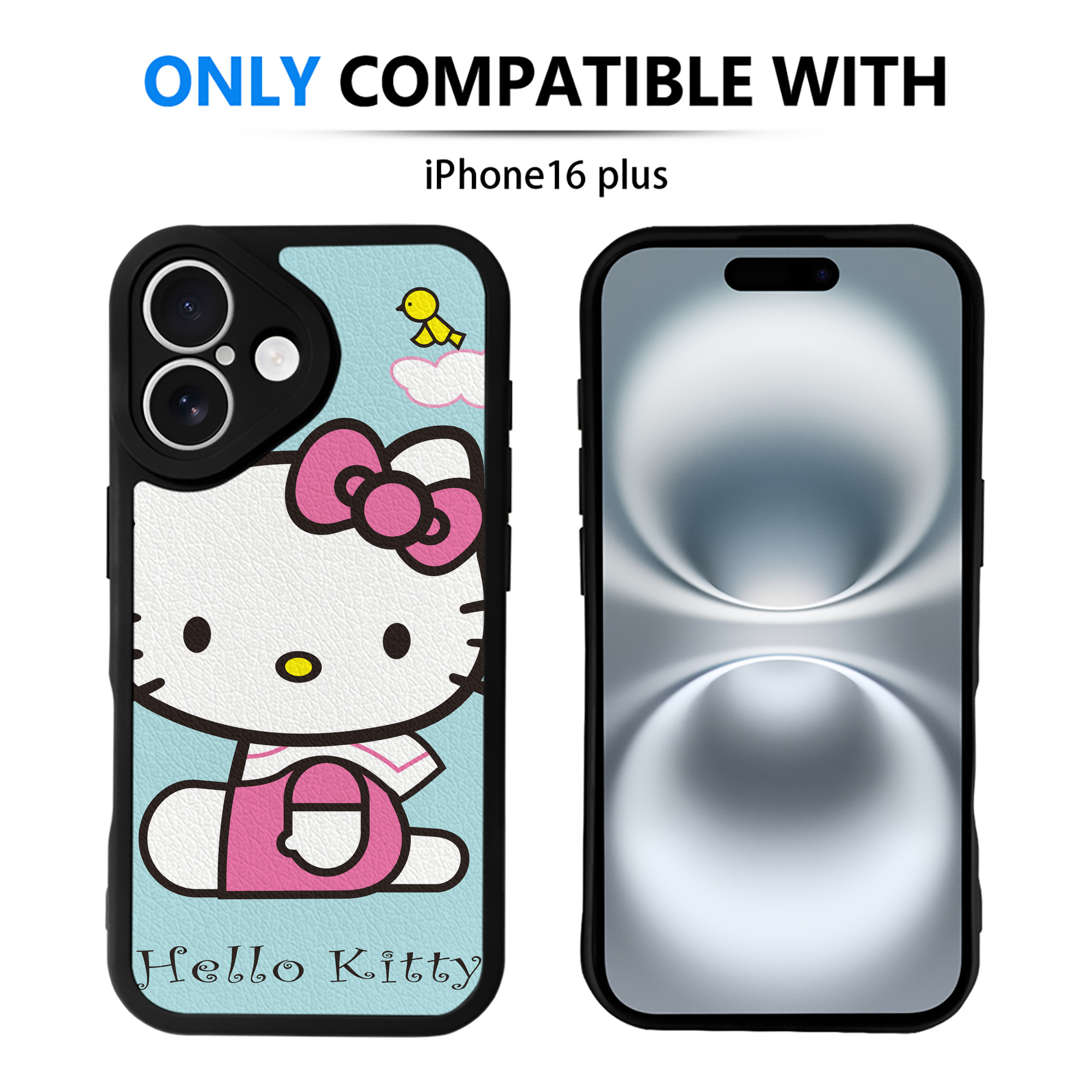 （画像用） Hello Kitty ハローキティ 【iPhone 16シリーズ対応】シリコンスマホケース（レザー調） 材質：シリコン